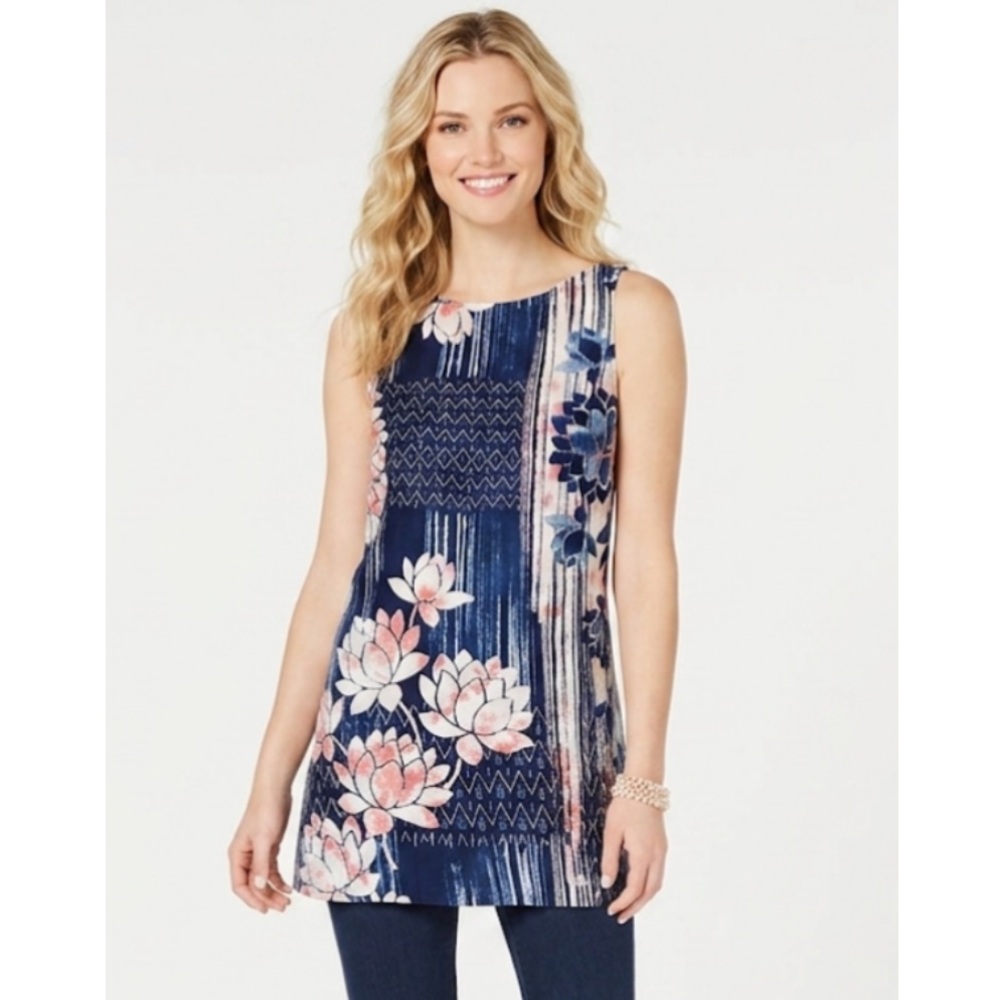 J. Jill Pure Jill Linen Sleeveless Tunic Top Medium